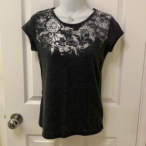 Tahari T-shirt with burn out design